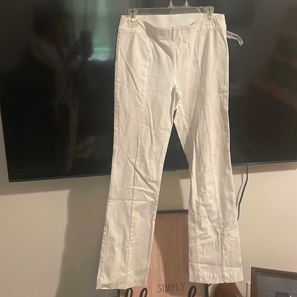 White stretchy pants